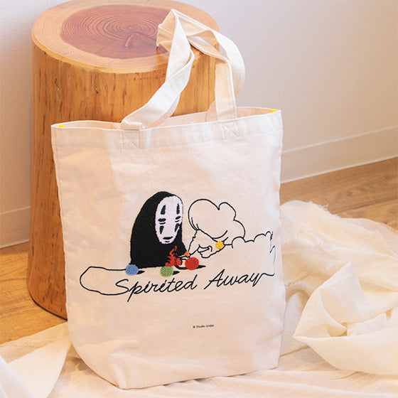 Spirited away embroidery tote bag