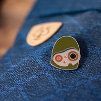 castle in the sky robot face pin