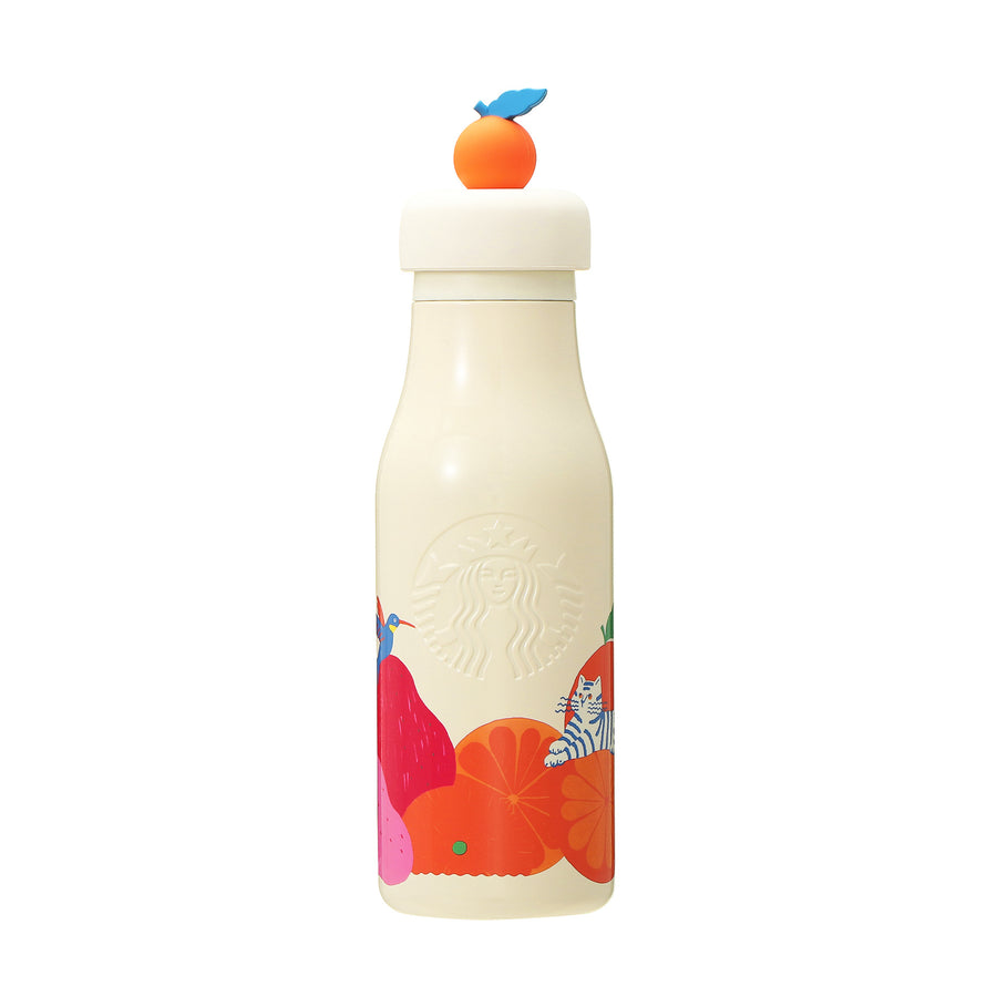 Stainless logo bottle colorful fruits 473ml